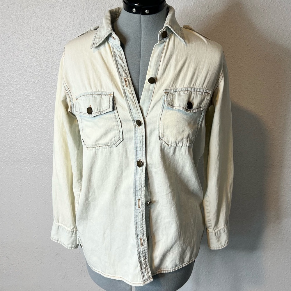 Current/Elliot Distressed Stone Washed “The Perfect Shirt”